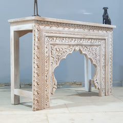 Indian Mehrab Hand Carved Hall Console Table 120X40X80 cm