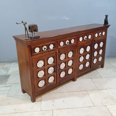 Kalah Hand Carved Solid Wooden Sideboard Buffet C65
