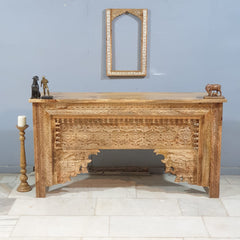 Indian Hand Carved Hall Console Table Natural 63