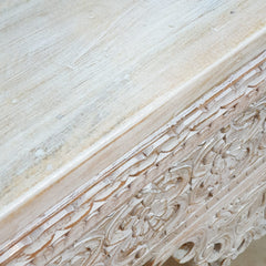Indian Hand Carved Hall Console Table 170X40X90 cm White