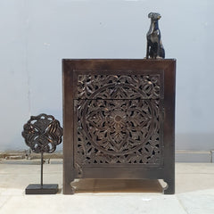 Indian Hand Carved Solid Wood Bedside Table (Set of 2) 50x40x60 cm