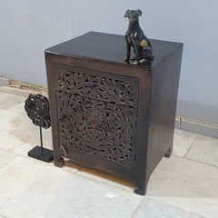 Indian Hand Carved Solid Wood Bedside Table (Set of 2) 50x40x60 cm