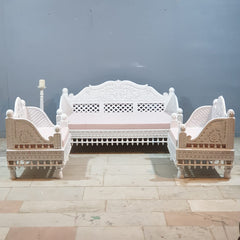 Indian Wooden Handmade Carved Balinese Daybed Sofa D22