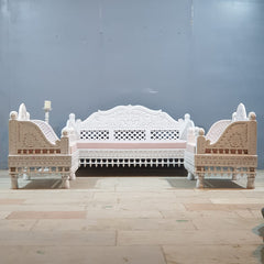 Indian Wooden Handmade Carved Balinese Daybed Sofa D22