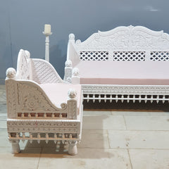 Indian Wooden Handmade Carved Balinese Daybed Sofa D22