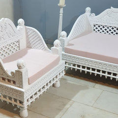 Indian Wooden Handmade Carved Balinese Daybed Sofa D22