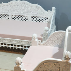 Indian Wooden Handmade Carved Balinese Daybed Sofa D22