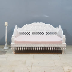 Indian Wooden Handmade Carved Balinese Daybed Sofa D22