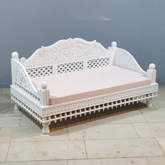 Indian Wooden Handmade Carved Balinese Daybed Sofa D22