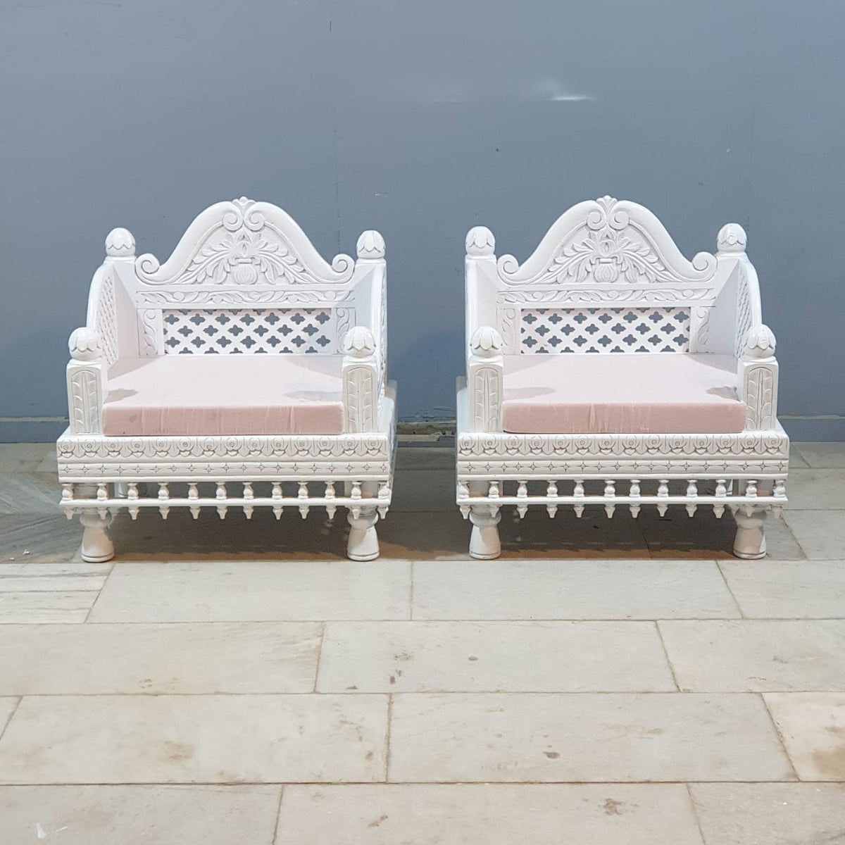 Mughal Garden Hand Carved Indian Single Seater Chair Sofa D23