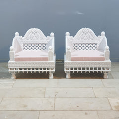 Mughal Garden Hand Carved Indian Single Seater Chair Sofa D23