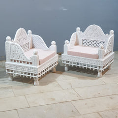 Mughal Garden Hand Carved Indian Single Seater Chair Sofa D23