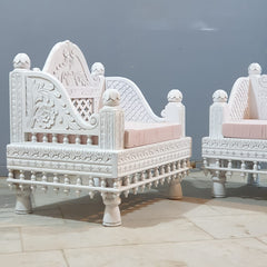 Mughal Garden Hand Carved Indian Single Seater Chair Sofa D23