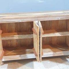 Hand Carved Solid Wood Sideboard White 150X40X90 cm White