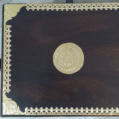 Indian Furniture Brass Work Solid Hard Wood Carved Blanket Box 107x40x45 cm B4