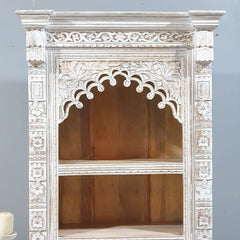 Mehrab Hand Carved Solid Wood Bookshelf 90x40x180 Cm