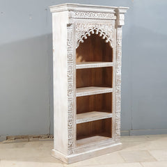 Mehrab Hand Carved Solid Wood Bookshelf 90x40x180 Cm