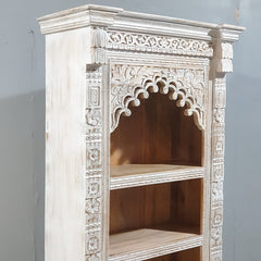 Mehrab Hand Carved Solid Wood Bookshelf 90x40x180 Cm