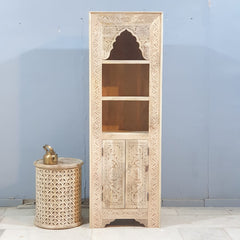 Mehrab Indian Hand Carved Solid Wood Bookshelf B56