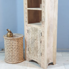 Mehrab Indian Hand Carved Solid Wood Bookshelf B56