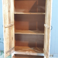 Hand Carved Solid Wood Wardrobe Cabinet 90x40x180 cm