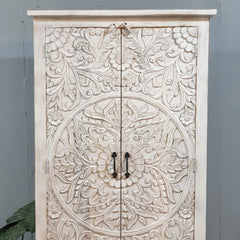 Hand Carved Solid Wood Wardrobe Cabinet 90x40x180 cm