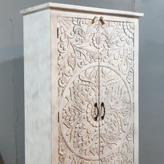 Hand Carved Solid Wood Wardrobe Cabinet 90x40x180 cm