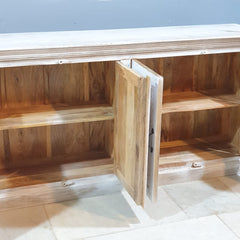 Hand Carved Solid Wood Sideboard White 180X40X90 cm