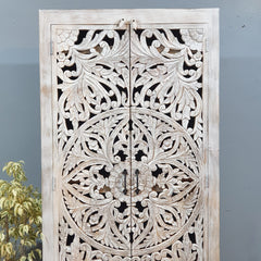 Kalah Hand Carved Solid Wood Wardrobe Cabinet 90x40x180 cm