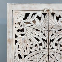 Kalah Hand Carved Solid Wood Wardrobe Cabinet 90x40x180 cm