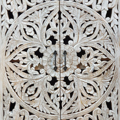 Kalah Hand Carved Solid Wood Wardrobe Cabinet 90x40x180 cm