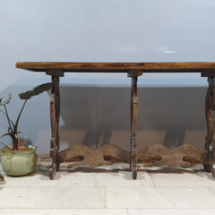 French Arched Hand Carved Solid Wood Console Table 64