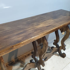 French Arched Hand Carved Solid Wood Console Table 64