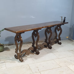 French Arched Hand Carved Solid Wood Console Table 64