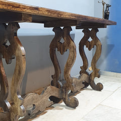 French Arched Hand Carved Solid Wood Console Table 64