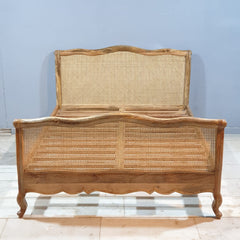 Rattan Elegance Series Hand Carved Solid Wood Queen Bed 183