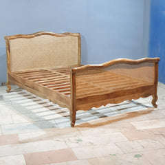 Rattan Elegance Series Hand Carved Solid Wood Queen Bed 183