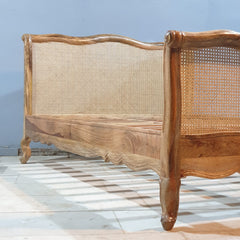 Rattan Elegance Series Hand Carved Solid Wood Queen Bed 183