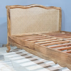 Rattan Elegance Series Hand Carved Solid Wood Queen Bed 183
