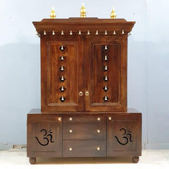 Indian Hand Carved  Solid Mango Wood Home Temple 130x50x180 cm