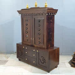 Indian Hand Carved  Solid Mango Wood Home Temple 130x50x180 cm