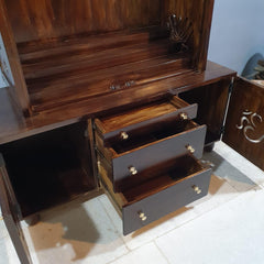 Indian Hand Carved  Solid Mango Wood Home Temple 130x50x180 cm