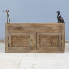 Hand Carved Solid Wood Small Cabinet D121