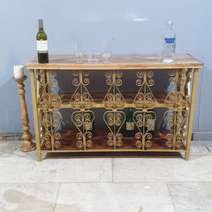 Angle Industrial Iron and Mango Wood Hall Console Table 125x42x75 cm