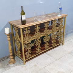 Angle Industrial Iron and Mango Wood Hall Console Table 125x42x75 cm