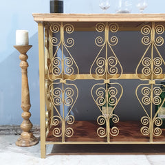 Angle Industrial Iron and Mango Wood Hall Console Table 125x42x75 cm