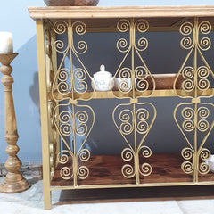 Angle Industrial Iron and Mango Wood Hall Console Table 125x42x75 cm