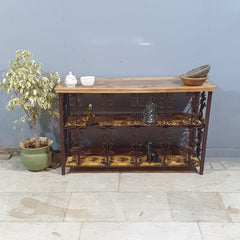 Angle Industrial Iron and Mango Wood Hall Console Table 125x42x75 cm