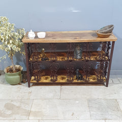 Angle Industrial Iron and Mango Wood Hall Console Table 125x42x75 cm