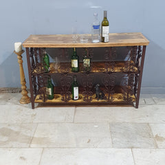 Angle Industrial Iron and Mango Wood Hall Console Table 125x42x75 cm